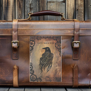  Sepia Stone Tribal Clockwork Gears Black Raven  Sticker