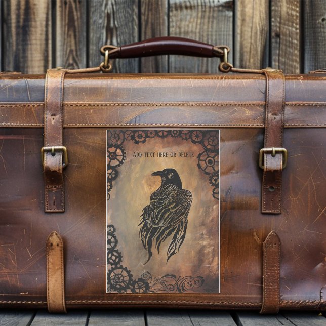  Sepia Stone Tribal Clockwork Gears Black Raven  Sticker (Creator Uploaded)