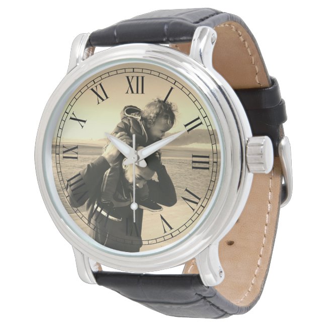 Sepia Style Custom Photo Watch