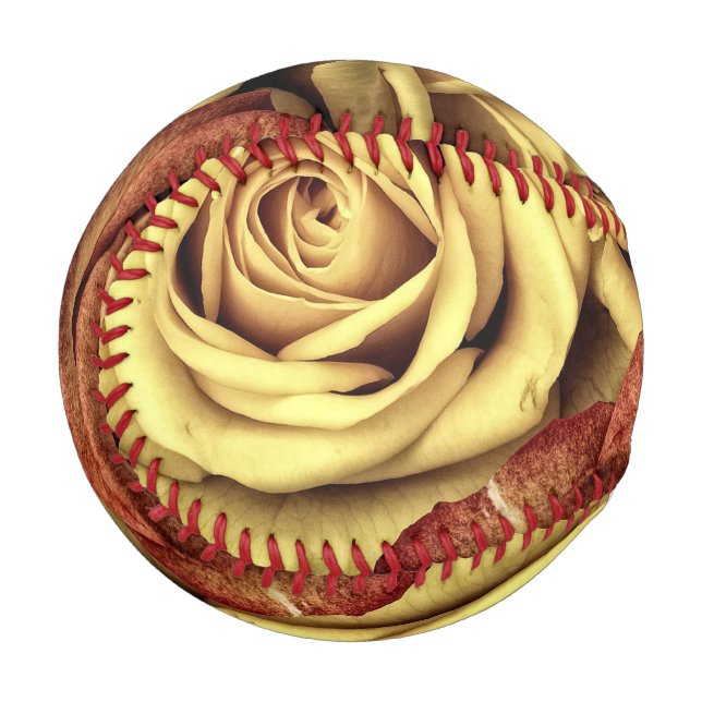 Sepia Tinted Roses Baseball (Front Left)