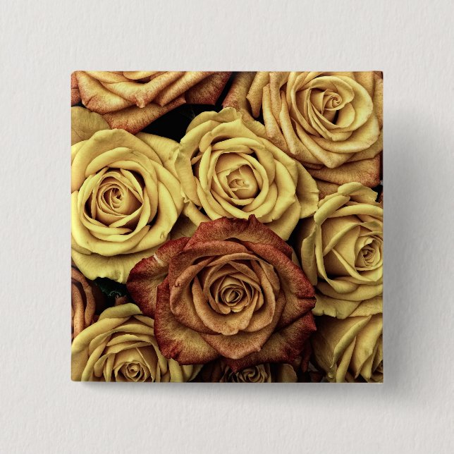 Sepia Tinted Roses Button (Front)