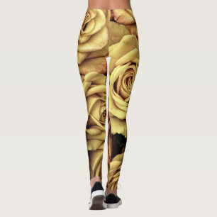 Sepia Tinted Roses Leggings