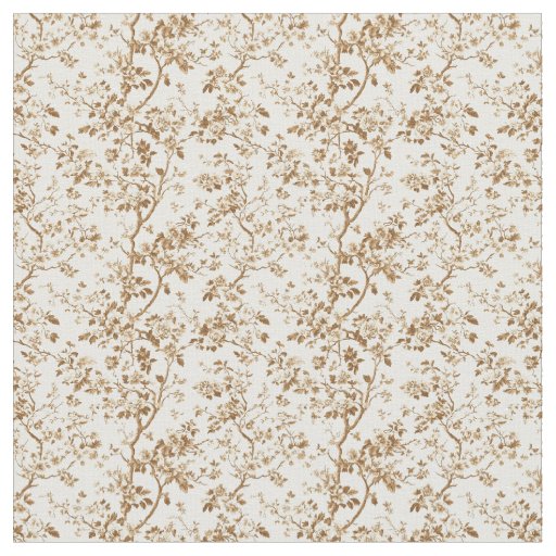 Sepia Toile with Roses and Branches Fabric