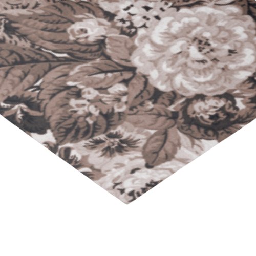 Sepia Tone Brown Vintage Floral Toile No3 Tissue Paper
