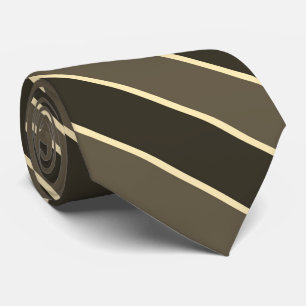 Sepia Tone Earthy Browns And Pale Yellow Stripes Neck Tie
