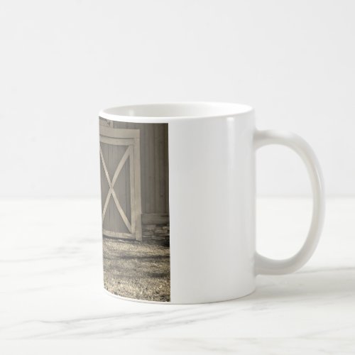 Sepia Tone  Goat and Barn Doors Coffee Mug