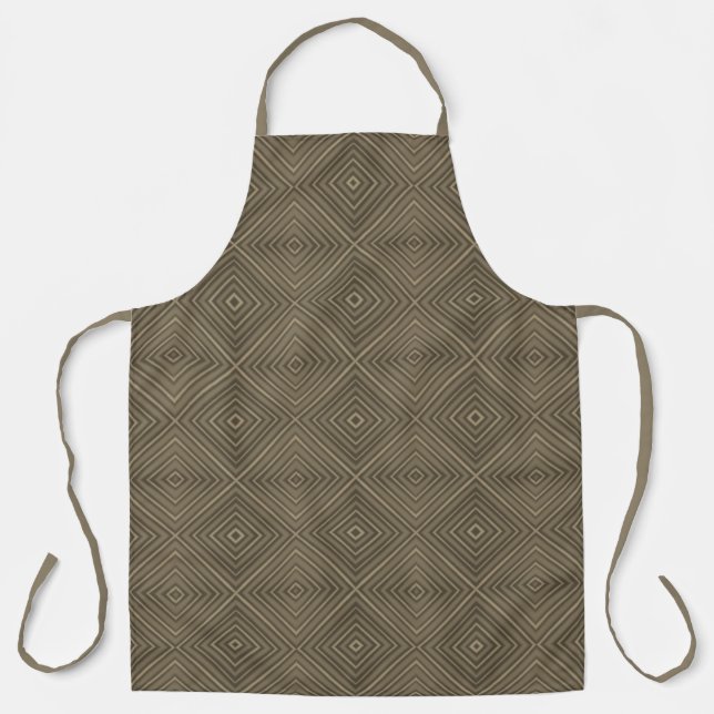 Sepia Tone Hypnotic Diamond Modern Pop Art Apron (Front)