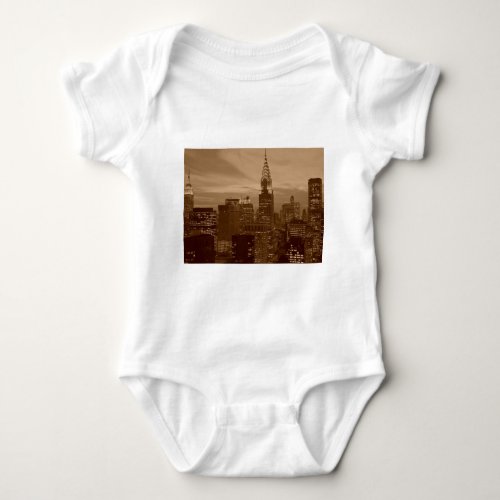 Sepia Tone New York City Baby Bodysuit