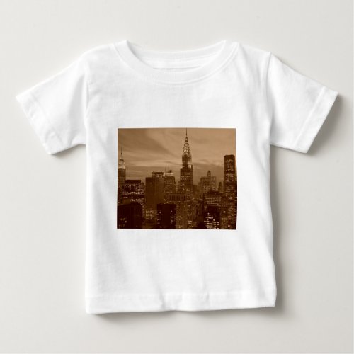Sepia Tone New York City Baby T_Shirt