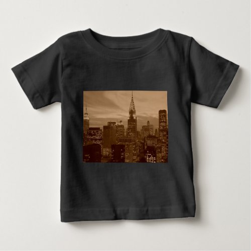 Sepia Tone New York City Baby T_Shirt