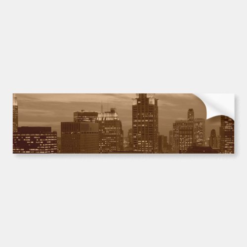 Sepia Tone New York City Bumper Sticker