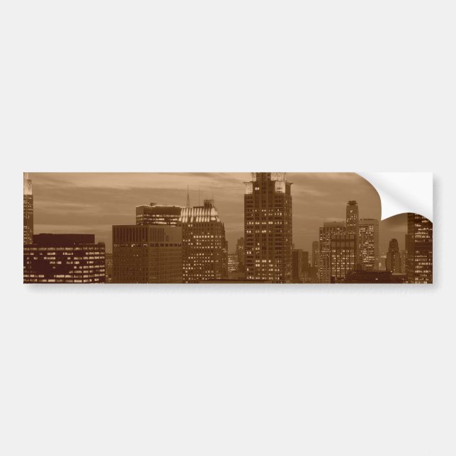 Sepia Tone New York City Bumper Sticker (Front)