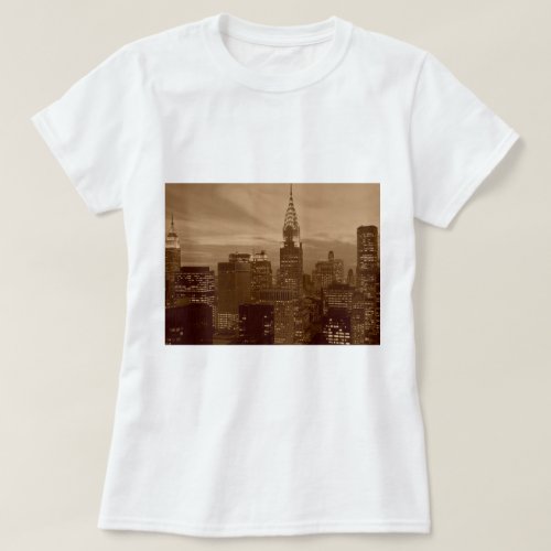 Sepia Tone New York City T_Shirt