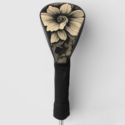 Sepia Tone Vintage Floral Print