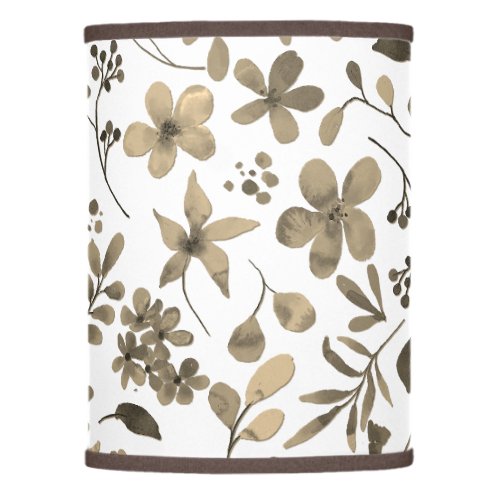 Sepia Tone Vintage Floral Print Lamp Shade