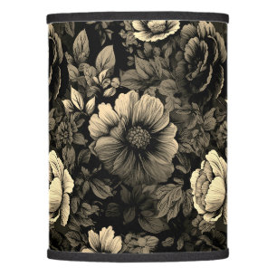 Sepia Tone Vintage Floral Print Lamp Shade