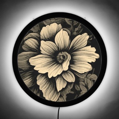 Sepia Tone Vintage Floral Print