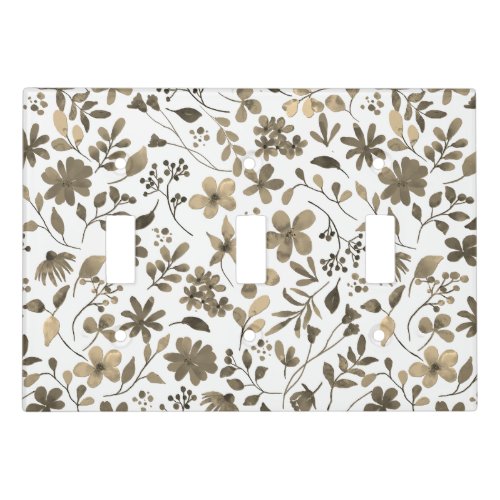 Sepia Tone Vintage Floral Print Light Switch Cover