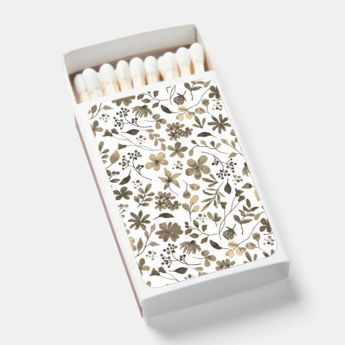 Sepia Tone Vintage Floral Print Matchboxes