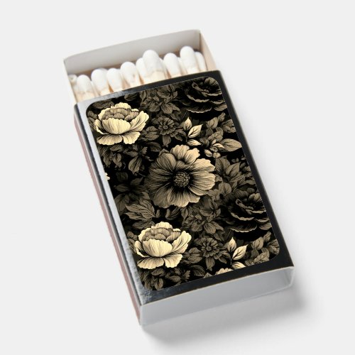 Sepia Tone Vintage Floral Print Matchboxes