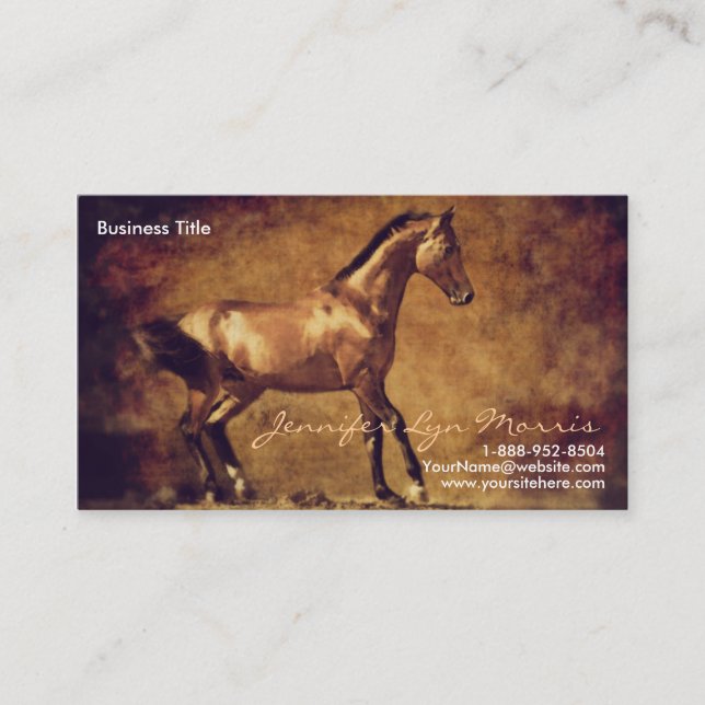 Sepia Toned Rustic Horse Art Business Card (Front)