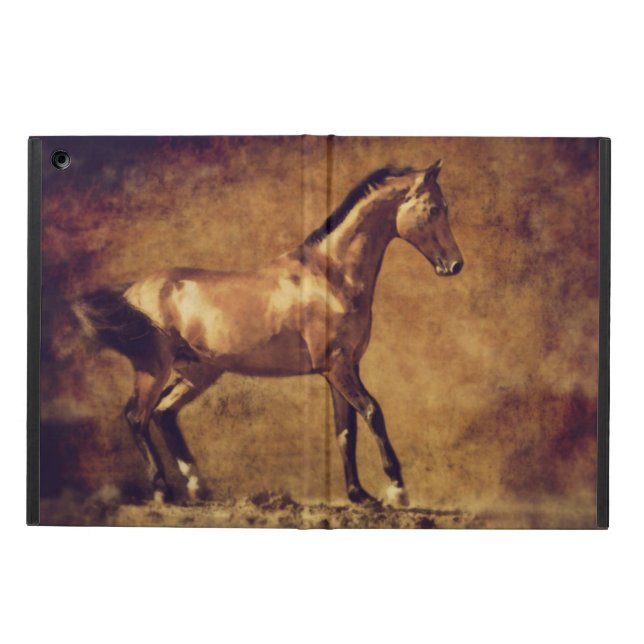 Sepia Toned Rustic Horse Art iPad Air Cover (Outside)