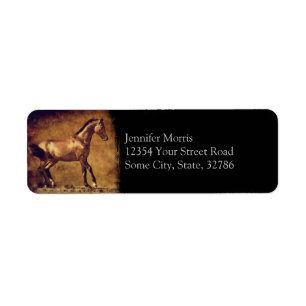 Sepia Toned Rustic Horse Art Label