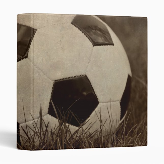 Sepia Toned Soccer Ball 1" Photo Album Binder (Front/Spine)