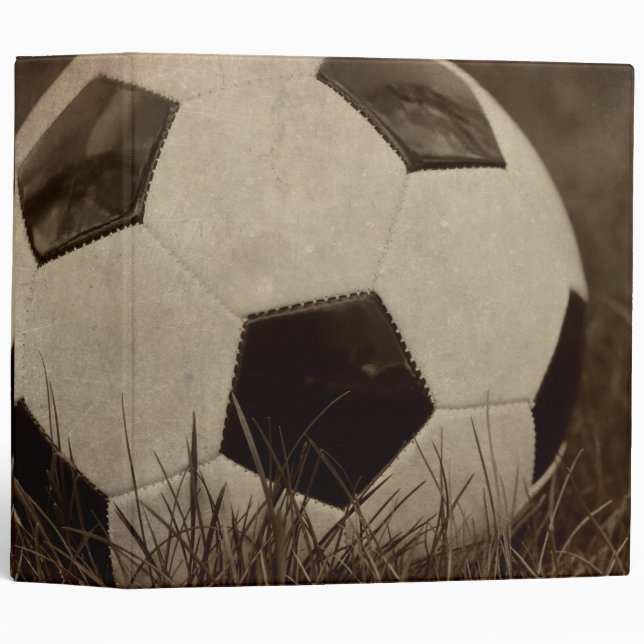 Sepia Toned Soccer Ball 2" Photo Album Binder (Front/Spine)