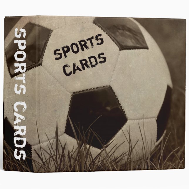 Sepia Toned Soccer Ball 2" Sports Cards Album Binder (Front/Spine)