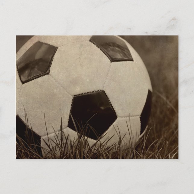 Sepia Toned Soccer Ball Postcard (Front)