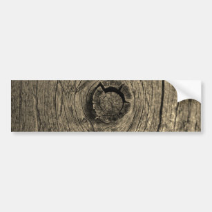 Sepia toned tree wood close up bumper sticker