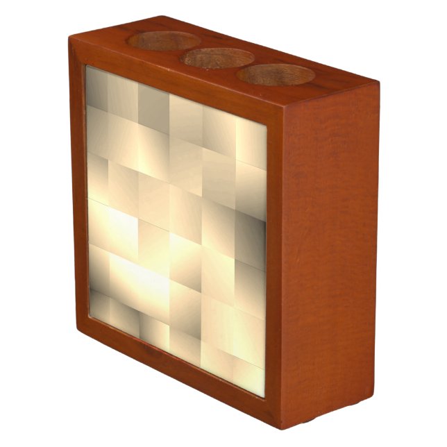   Sepia Tones in a Square Pattern Desk Organizer (Angled)