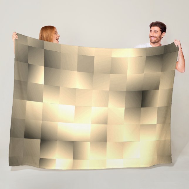   Sepia Tones in a Square Pattern Fleece Blanket (In Situ)