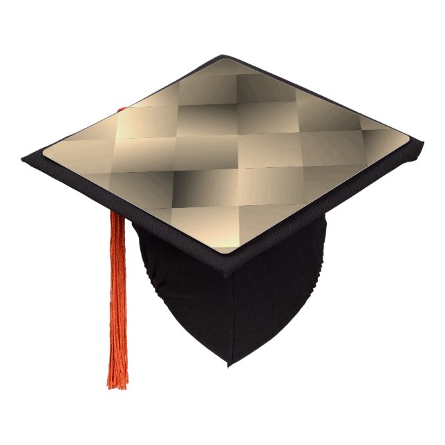   Sepia Tones in a Square Pattern Graduation Cap Topper (Angled)