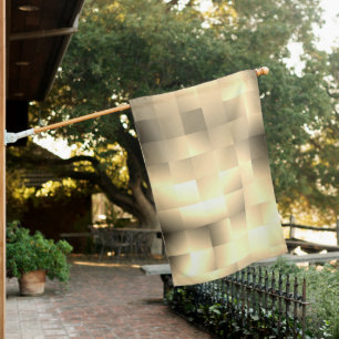 Sepia Tones in a Square Pattern House Flag