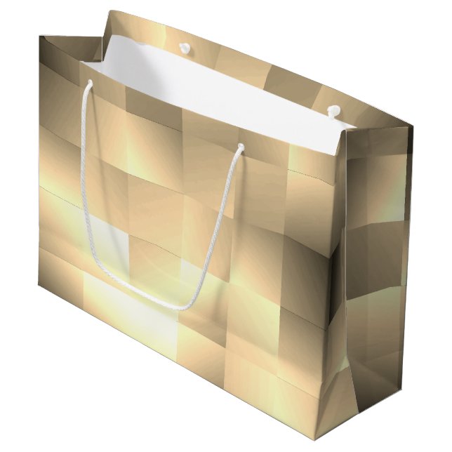   Sepia Tones in a Square Pattern Large Gift Bag (Front Angled)