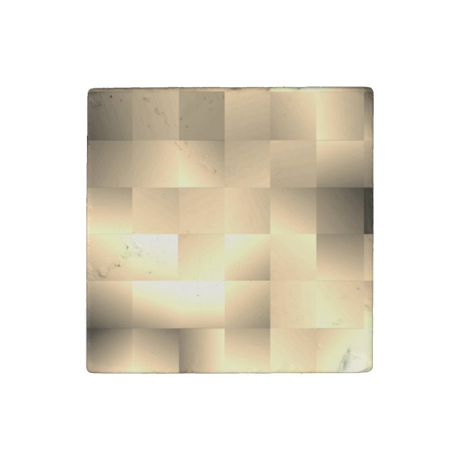   Sepia Tones in a Square Pattern Stone Magnet (Front)