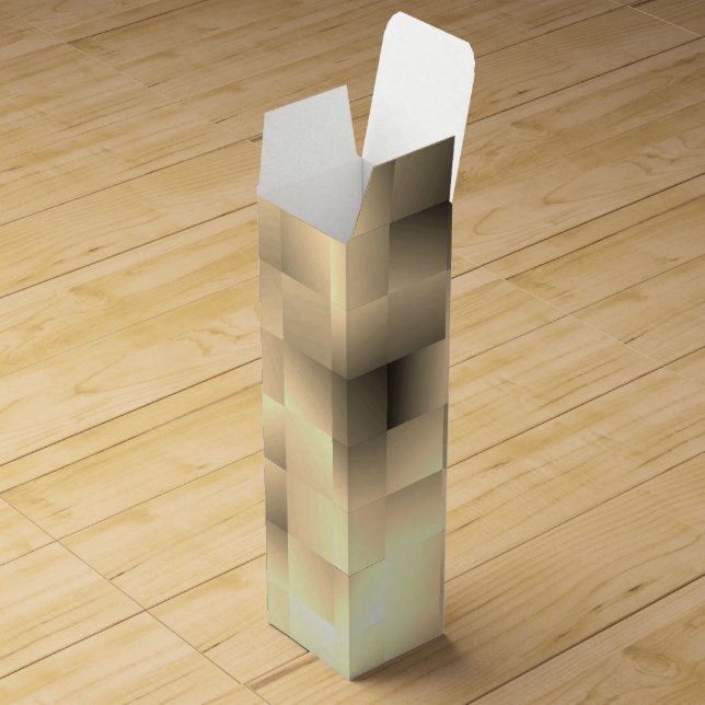   Sepia Tones in a Square Pattern Wine Box (Opened)