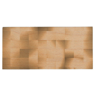 Sepia Tones in a Square Pattern Wood Flash Drive