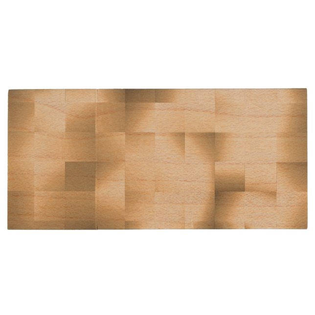   Sepia Tones in a Square Pattern Wood Flash Drive (Back)
