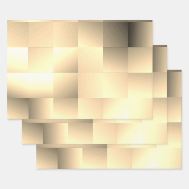   Sepia Tones in a Square Pattern Wrapping Paper Sheets (Set)