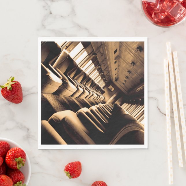 Sepia Train Carriage Napkins (Insitu)