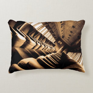 Sepia Train Seats Accent Pillow