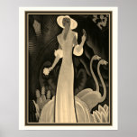 Sepia Tropical Art Deco Print-William P. Welsh  Poster<br><div class="desc">Sepia,  Art Deco,  Tropical Print by William P. Welsh 16 x 20</div>