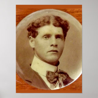 sepia Victorian handsome guy Poster