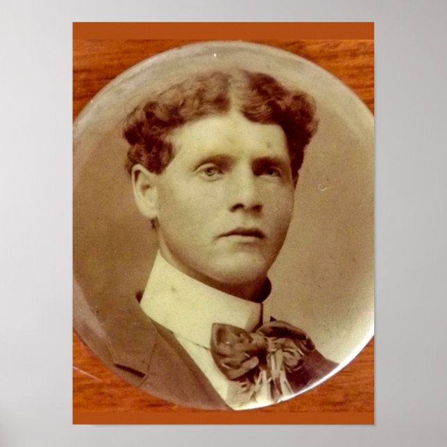 sepia Victorian handsome guy Poster (Front)