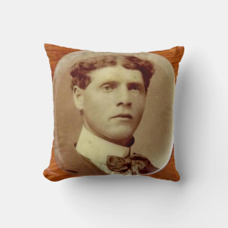 sepia Victorian handsome guy Throw Pillow