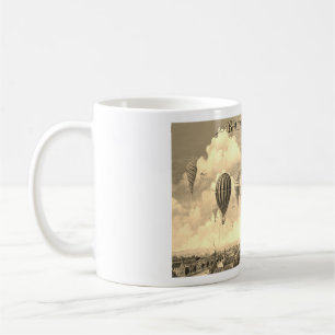 Sepia Vintage Ballooning Over Paris Coffee Mug
