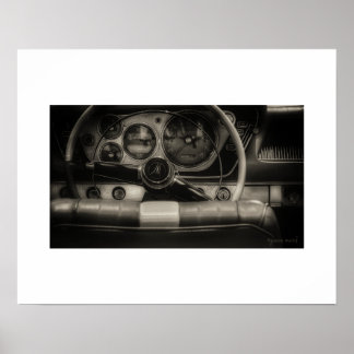 Sepia Vintage Plymouth Fury Poster Print